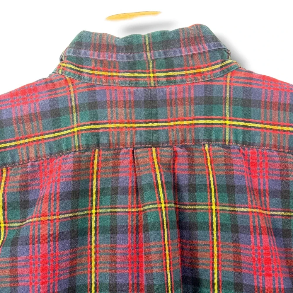 Polo Ralph Lauren Button Down Shirt Mens 2XLT‎ Red Plaid Long Sleeve Pony Logo